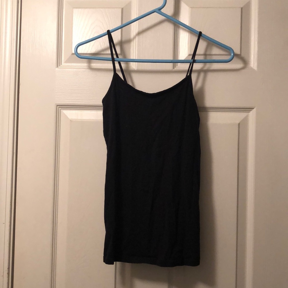 Solid black spaghetti strap tank top